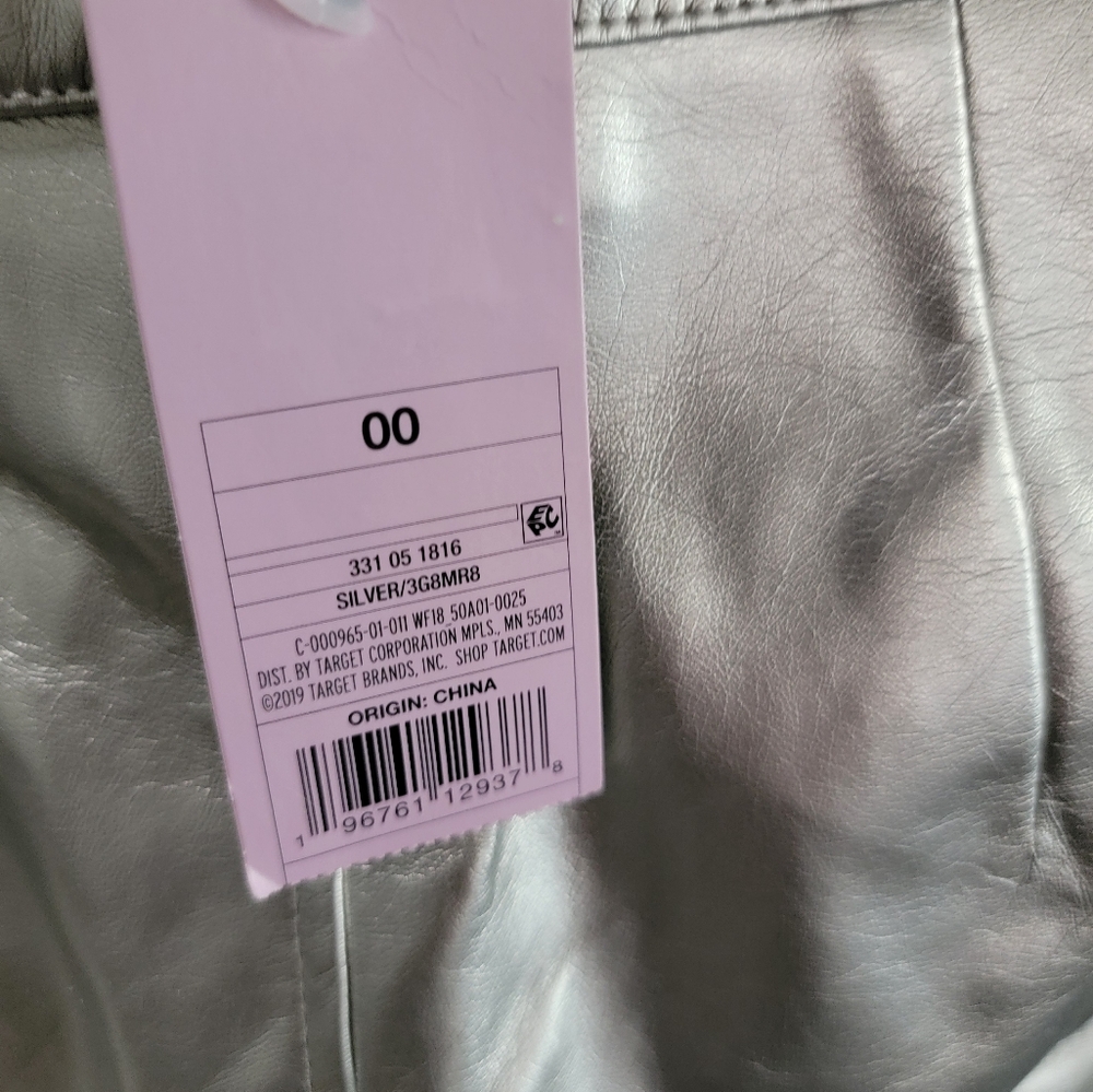 NWT Silver Metallic Mini Skirt - Picture 2 of 6